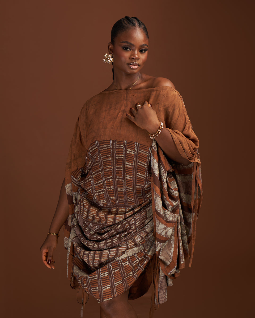 The Ndu Essence Chocolate Brown Dress - Agbada Bubu Dress